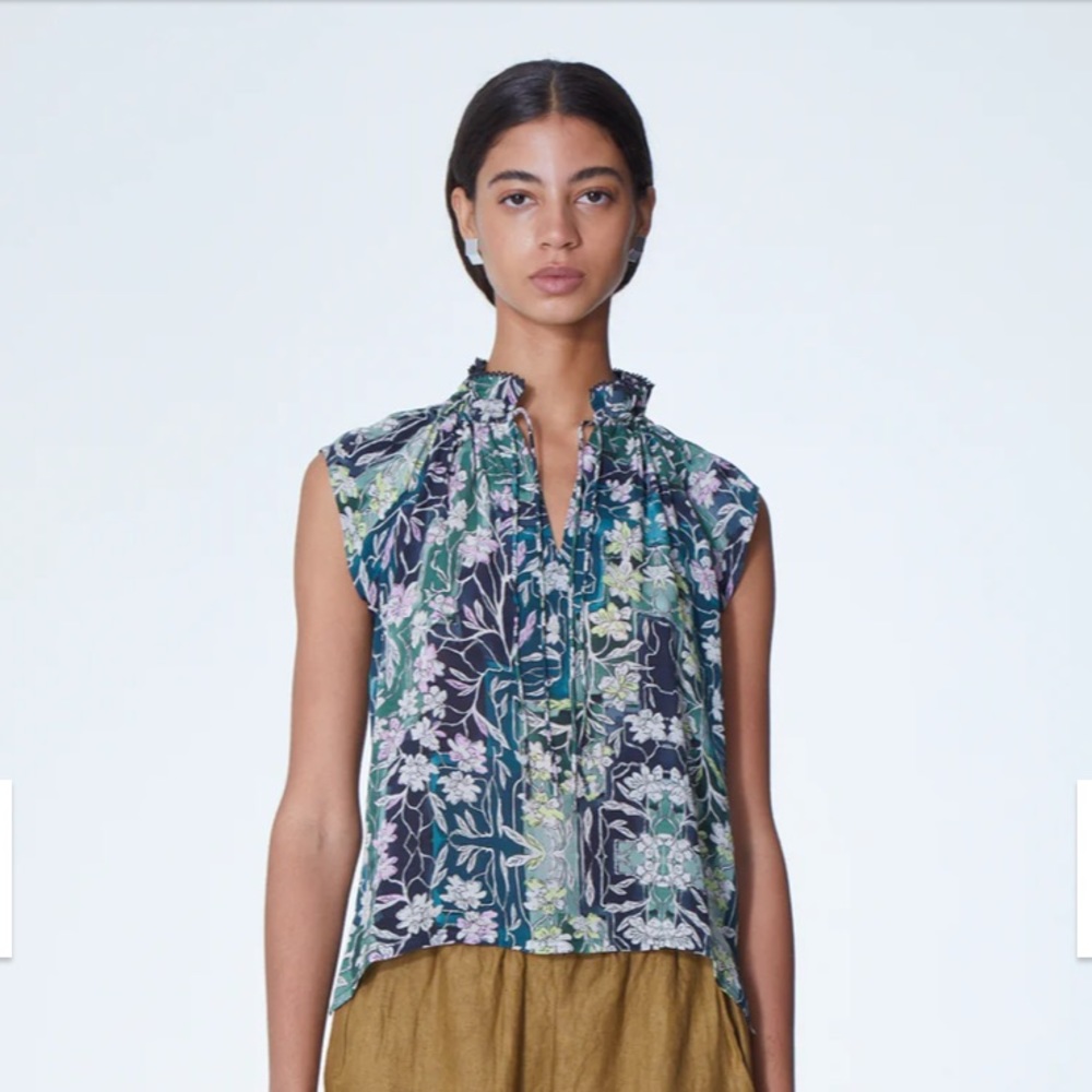 NWT Maria Cher Print Blouse